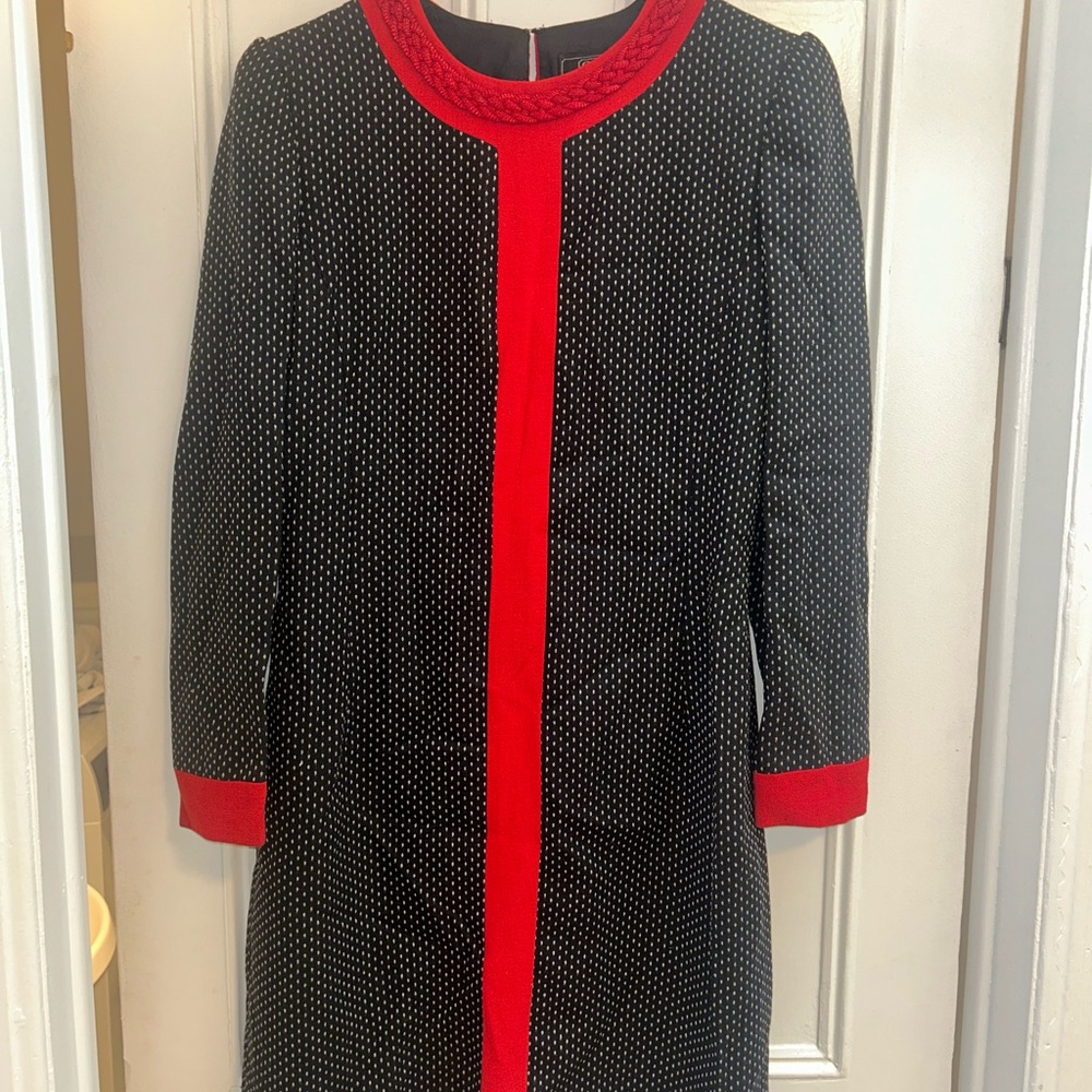 Carolina Herrera Black and Red Long Sleeve Dress